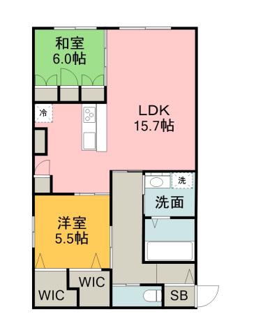 BORIKIしののめ空(2LDK/1階)の間取り写真