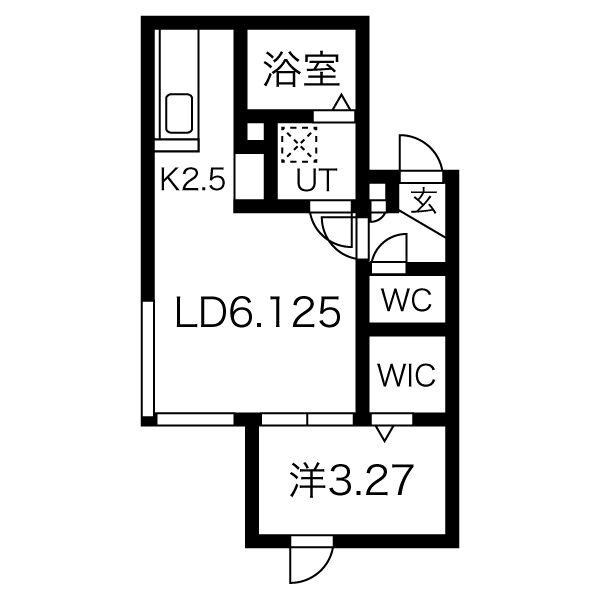 ティーズビレッジ(1LDK/2階)の間取り写真