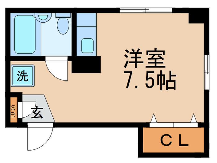 ワンズビル(ワンルーム/3階)の間取り写真