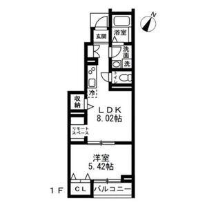 アイメゾン(1LDK/1階)の間取り写真