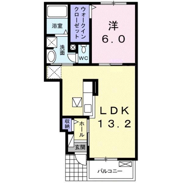 アパートメント高洲536 Ⅰ(1LDK/1階)の間取り写真