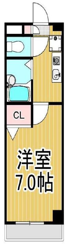ベルウッド綾瀬(1K/2階)の間取り写真