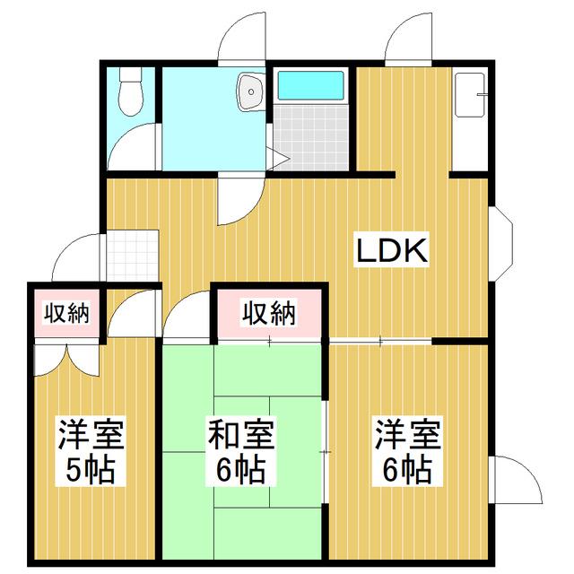 ハイツ ただちや(3LDK/1階)の間取り写真