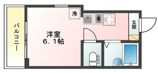 GLANSKY羽田(ワンルーム/3階)の間取り写真