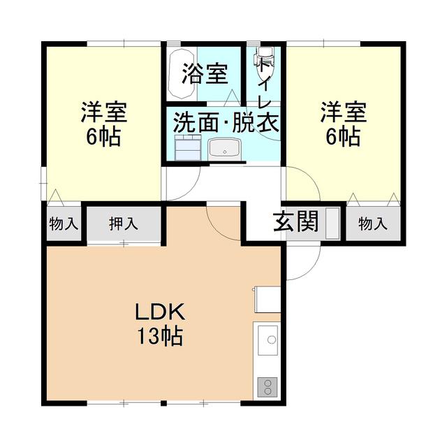 セジュール21(2LDK/1階)の間取り写真