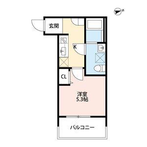 ワイズ七瀬川(1K/1階)の間取り写真