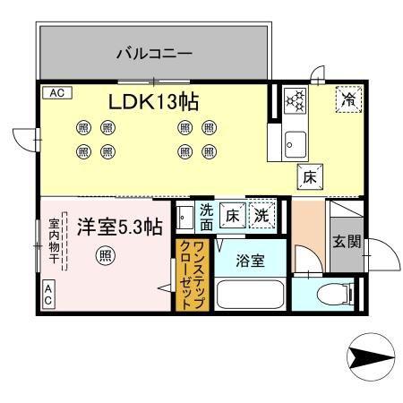 カトルカールII(1LDK/1階)の間取り写真