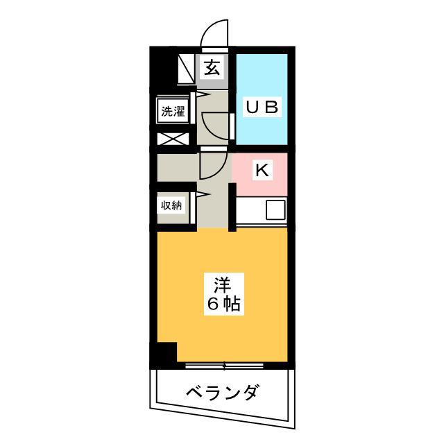 ワコーレトウカイマンション(ワンルーム/6階)の間取り写真
