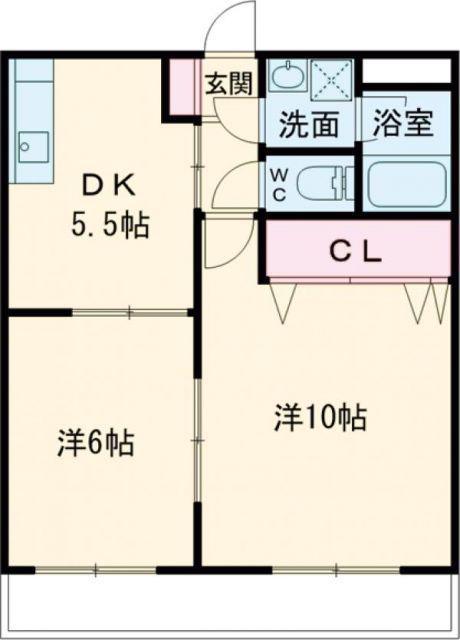 JCKビル(2DK/2階)の間取り写真