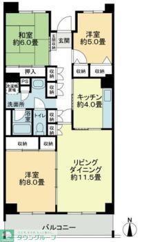 テレパレス船橋三咲A棟(3LDK/5階)の間取り写真