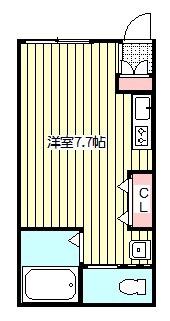 堀信ビル(ワンルーム/1階)の間取り写真