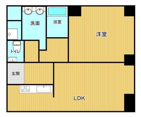 おおきに東心斎橋ビル(1LDK/9階)の間取り写真