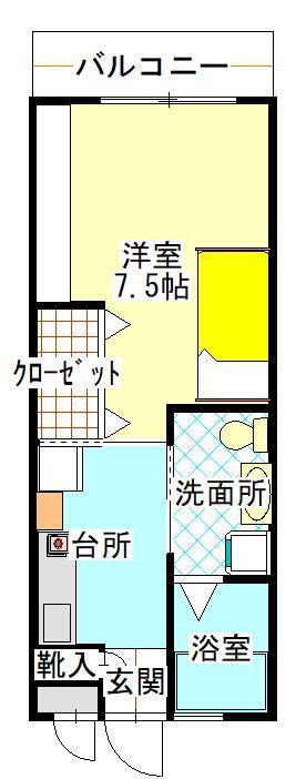 シャルマン(1K/1階)の間取り写真