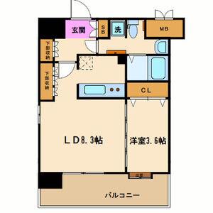 サヴォイ・ブロードストリート(1LDK/7階)の間取り写真