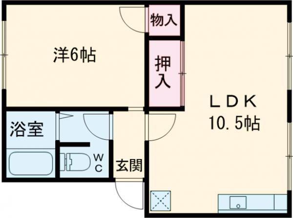 ファミリーハイツ(1LDK/2階)の間取り写真