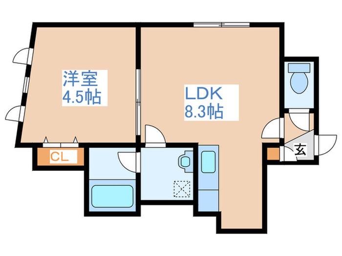 コンフォート白石(1LDK/2階)の間取り写真