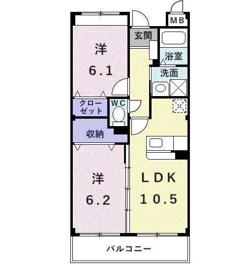 アンダンテ(2LDK/1階)の間取り写真