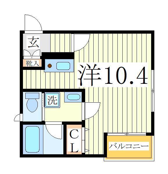 クオーレ南流山(ワンルーム/2階)の間取り写真