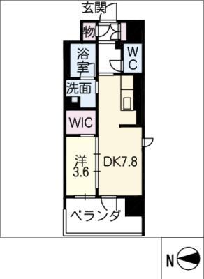 グランドサミット安島(1LDK/10階)の間取り写真