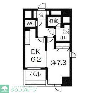 ディアコート白川(1DK/8階)の間取り写真