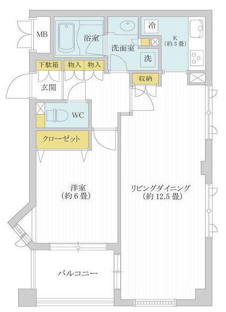 AZ小石川 AZ小石川(1LDK/4階)の間取り写真