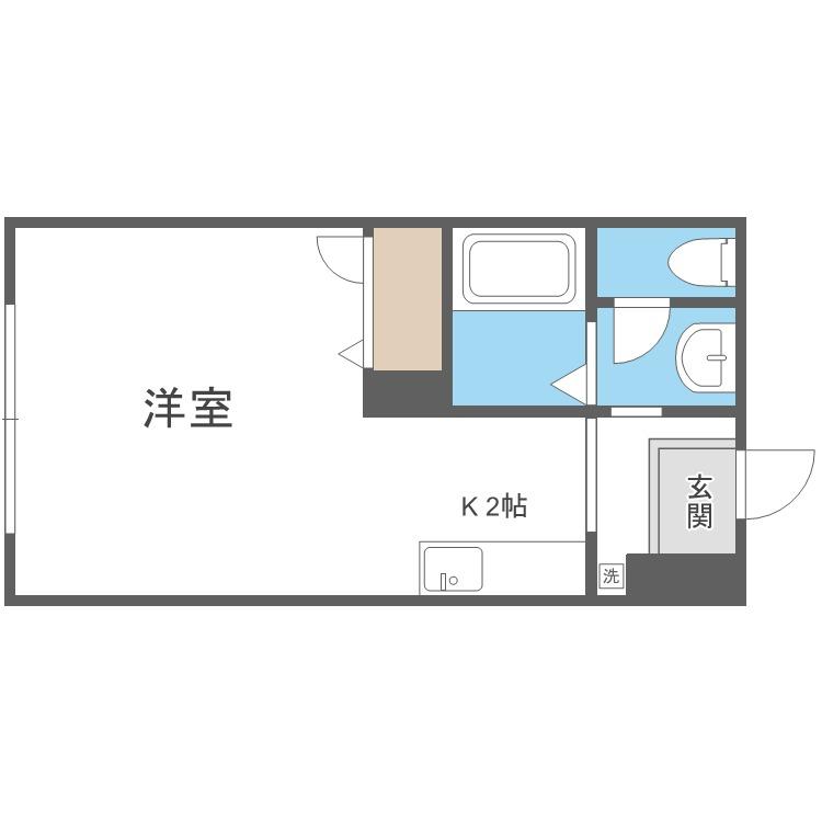 ディアス717(1K/2階)の間取り写真