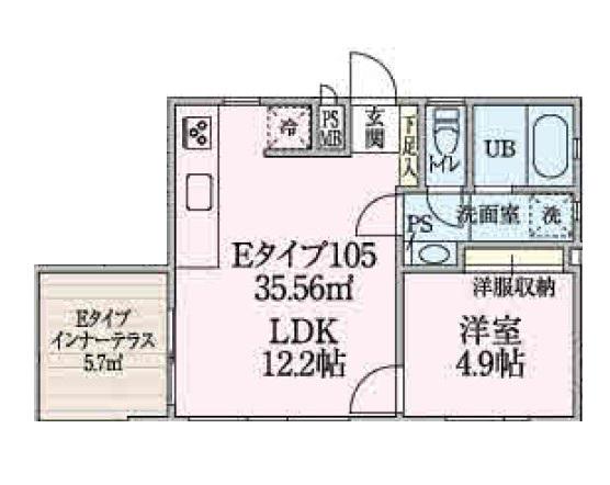BRANCH(1LDK/1階)の間取り写真