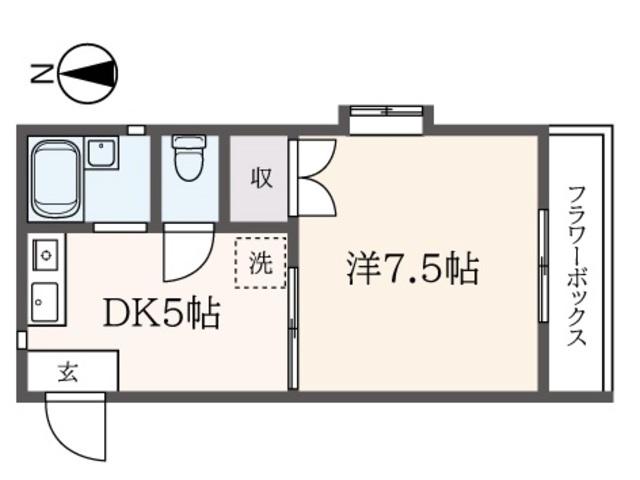 ドミール永福(1DK/1階)の間取り写真