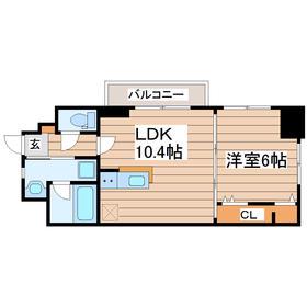 けやき仙台東口ビル(1LDK/3階)の間取り写真