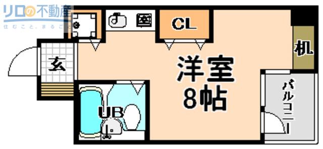 コメットマンション鴻池(ワンルーム/12階)の間取り写真
