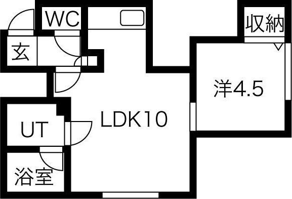 オール北大前(1LDK/1階)の間取り写真