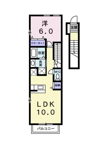 サンリット(1LDK/2階)の間取り写真