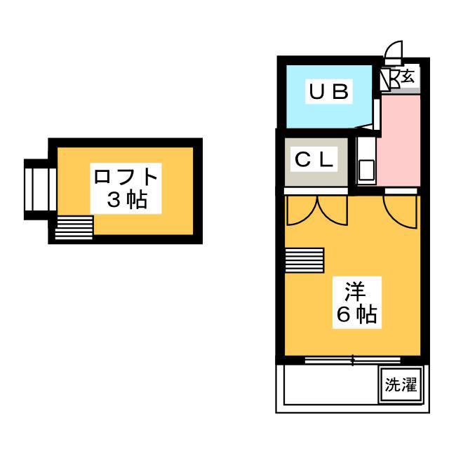 スノーパレス(1K/1階)の間取り写真
