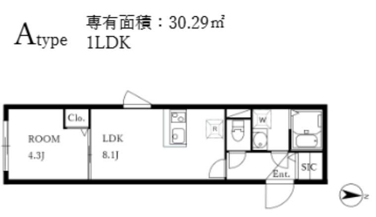 ALATO KINSHICHOII(1LDK/5階)の間取り写真