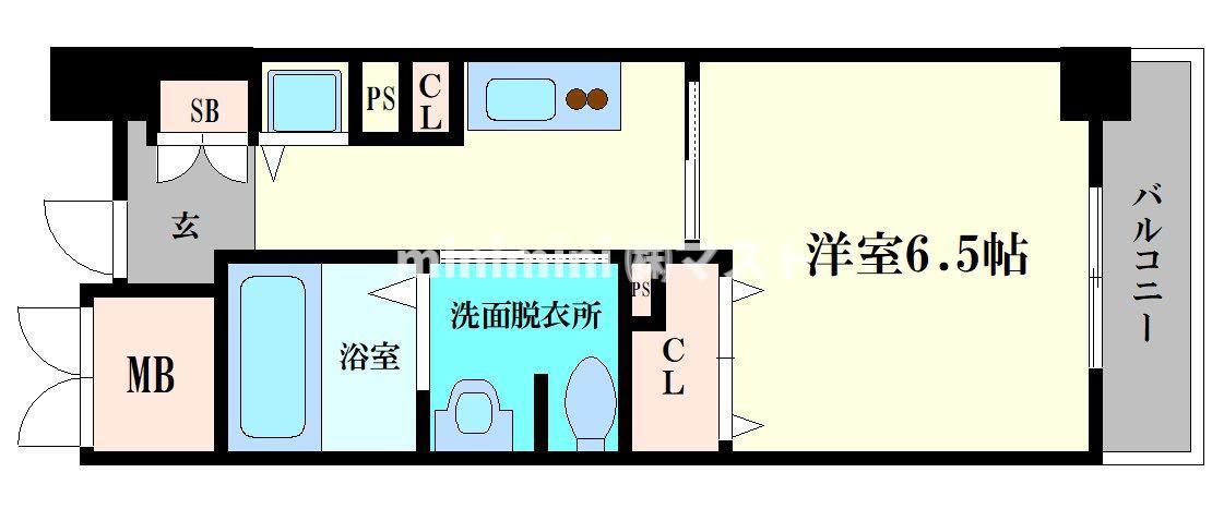 CITYSPIRE靭公園(1K/10階)の間取り写真
