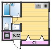 ライズコート(ワンルーム/3階)の間取り写真