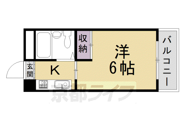 ライトオブフルタニ(1K/3階)の間取り写真