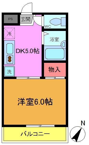 ビューハイム(1DK/1階)の間取り写真