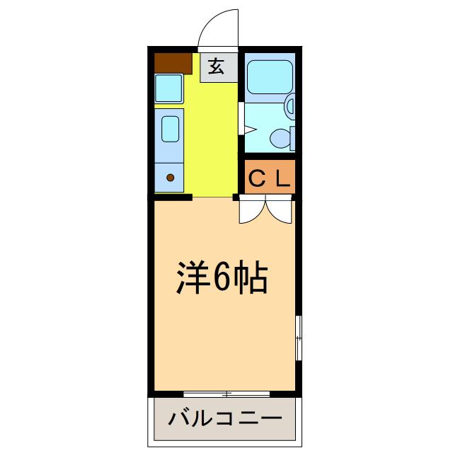 モンパレス小山5号棟(ワンルーム/1階)の間取り写真