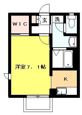 シティーホームズIII(1K/2階)の間取り写真