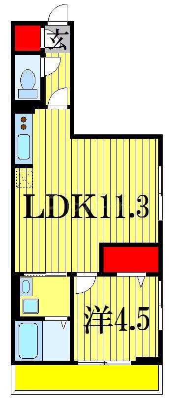 パティオロブレ(1LDK/3階)の間取り写真