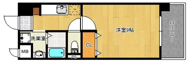 コーキ夢咲(1K/6階)の間取り写真