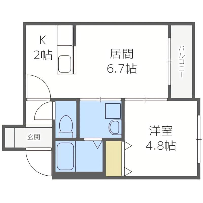 オルフィーク(1LDK/4階)の間取り写真