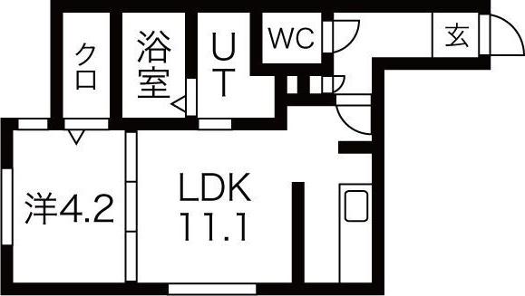 KURAXIA(1LDK/3階)の間取り写真