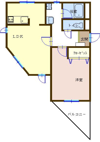 グランビル(1LDK/3階)の間取り写真