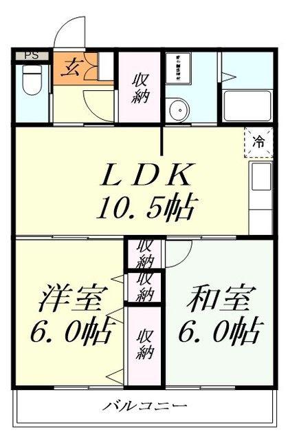 STマンション越谷(2LDK/3階)の間取り写真