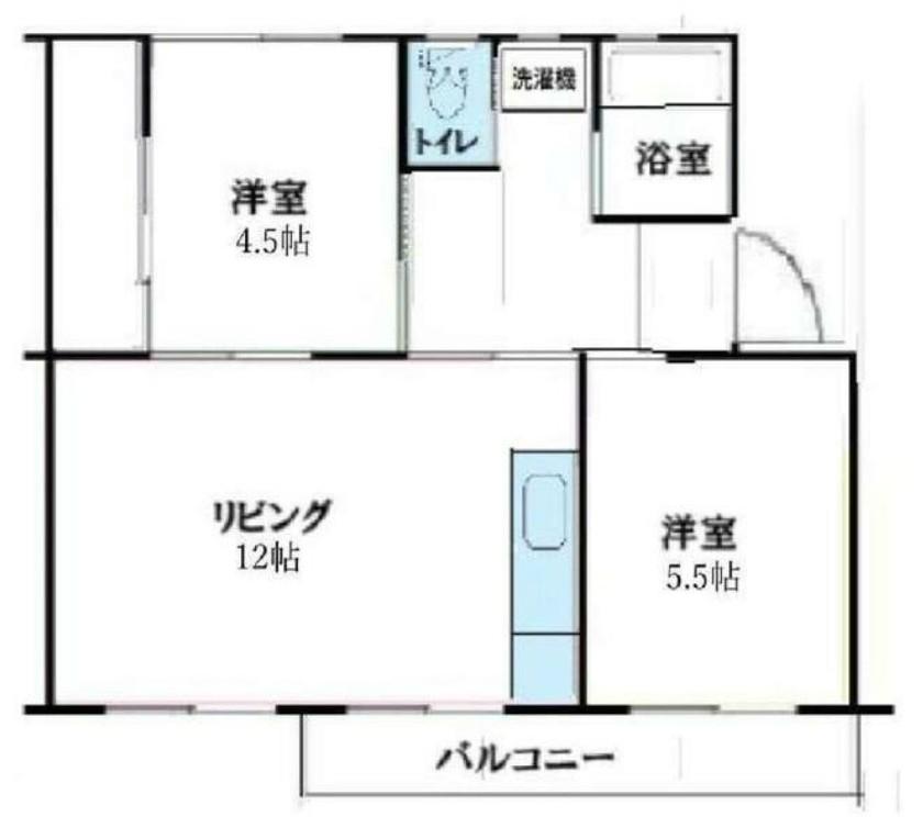 あやめ台団地(2LDK/4階)の間取り写真