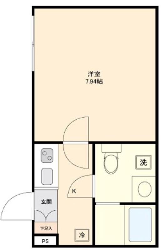 ラシクラス鷺ノ宮(1K/B1階)の間取り写真