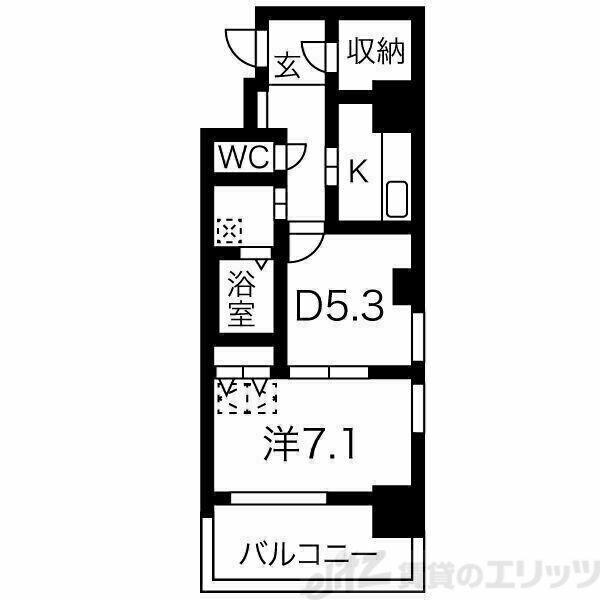CUORE(2K/4階)の間取り写真