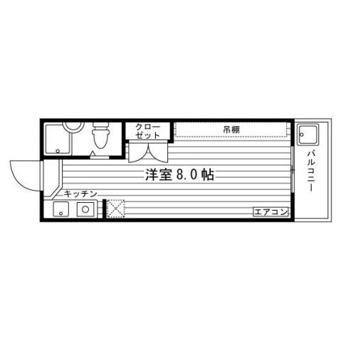 ルレヴェナミカワⅡ(ワンルーム/2階)の間取り写真